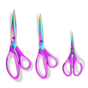 Tesouras Multiuso de Titanium c/ Cabo Soft - Kit C/ 3un