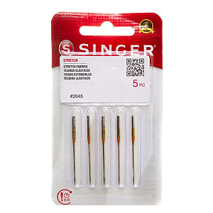 Agulha P/ Máquina de Costura Singer Doméstica 2045 Nº16 Ponta Bola Cartela C/ 5un