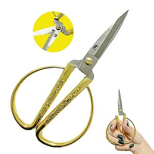 Tesoura Dourada Retrô 7 e 1/2 Pol 19CM