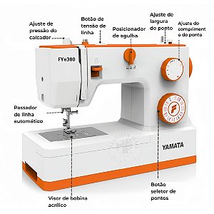 Máquina de Costura Doméstica Yamata 23 Pontos FYe380 Bivolt