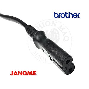 Cabo de Energia para Máquinas de Bordado Domésticas Janome e Brother
