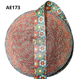 Alça Acetinada Estampada Cor 173 Flores Collors 30mm - Toque Macio e Alta Resistência