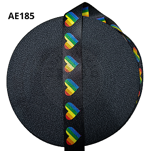 Alça Acetinada Estampada Cor 185 Love 30mm - Toque Macio e Alta Resistência