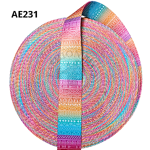 Alça Acetinada Estampada Cor 231 Tribal Colorido 30mm - Toque Macio e Alta Resistência