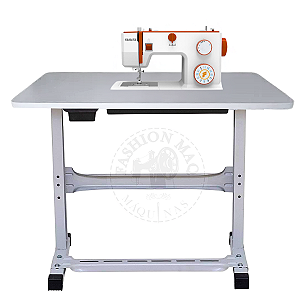 Mesa Para Máquina de Costura Doméstica Modelo Yamata FYe380 com Gaveta - Compensada e Ferragem Reforçada
