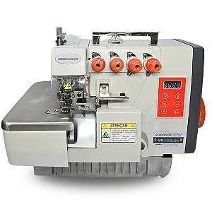 Máquina de Costura Industrial Ponto Cadeia Mega Mak 704 Direct Drive 220V com LED, e Mesa Completa