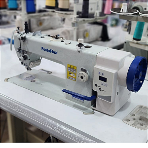 Máquina de Costutra Industrial Transporte Duplo Ponto Flex P-0303D-B [USADA]