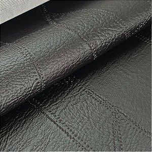 Sintético Costurado 0.8mm Preto com Fundo de Malha 0,50 x 1,40m