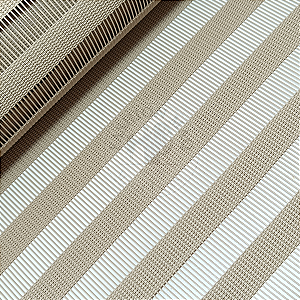 Tela Sintética Listrada Bege 100% PVC Material para Bolsas, Brindes e Artesanato (0,50 x 1,40m)