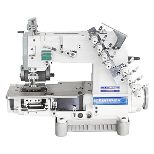 Máquina de Costura Industrial Elastiqueira Lanmax 4 Agulhas Clilindrica Direct Drive LM08804D 220v