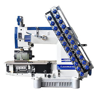 Máquina de Costura Industrial Elastiqueira Lanmax 12 Agulhas Cilindrica Direct Drive LM08812D 220v