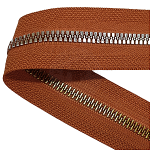 Zíper N°5 Two Way Bicolor Plástico de Alta Qualidade cor Terra Cota