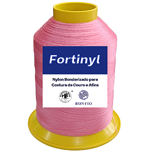 Linha de Nylon Bonfio Gramatura 60 Nº 729 (100% Poliamida) Cor Rosa Chiclete - Para Costura de Couro e Afins