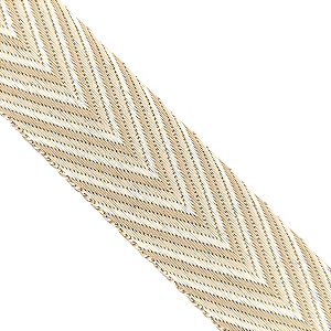 Alça Chic 30mm Poléster Estampada Chevron Mescla Marfim