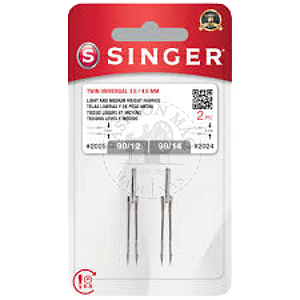 Agulha Dupla Singer P/ Máquina de Costura 2025 Nº11 e 2024 Nº14
