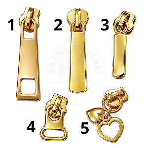 Cursor Exclusivo para o Zíper Two Way Bicolor nº5 - Cor Dourado