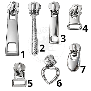 Cursor Exclusivo para o Zíper Two Way Bicolor nº5 - Cor Niquel