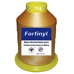 Linha de Nylon Nº 718 Bonfio Gramatura 60 (100% Poliamida) Cor Dourado Claro - Para Costura de Couro e Afins - Aprox 1400m