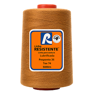 Linha Resistente 171/36 Ocre 5000m Pesponto Gramatura 200 Tex 74 Marca Resistente 100% Poliéster