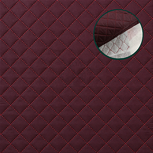 Nylon Matelassê Impermeável Quadriculado Vinho