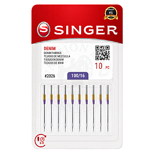 Agulha Singer Doméstica P/ Costurar Jeans 2026 Nº16 Pct C/ 10un
