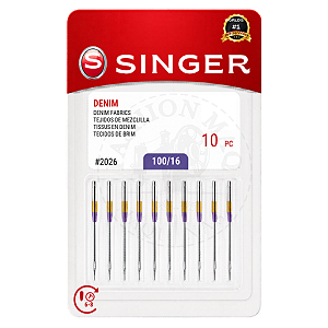 Agulha Singer Doméstica P/ Costurar Jeans 2026 Nº16 Pct C/ 10un