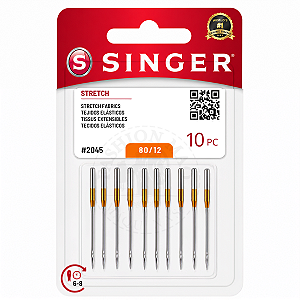 Agulha Singer Doméstica P/ Costurar Malha 2045 Nº11/12 Pct C/ 10un