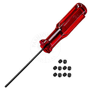 Kit Chave Allen Vermelha 1.5mm + 10 Parafusos Para Troca de Agulha na Overloque