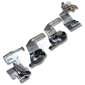 Kit Sapatas P/ Máquina Doméstica Universal Bainha Enrolada 5/8, 7/8, Pregar Elástico, Viés e Haste Regulável