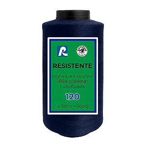 Linha de Costura Azul Marinho Cor 119 5000J (4.570m) Marca Resistente 100% Poliéster