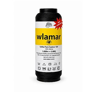 Linha de Costura Wlamar 120 Preto Cor 004 2000 Jardas / 1828m 100% Poliéster