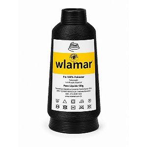 Fio de Poliéster Texturizado Wlamar Cor 004 Preto 100g Tex 18 Overloque e Galoneira