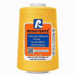 Linha Resistente 112/80 Amarelo Tex 40 5000m para Máquina Picueta 100% Poliéster