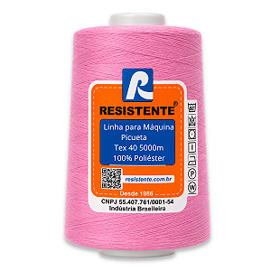 Linha Resistente 108/80 Rosa Bebê Tex 40 5000m para Máquina Picueta 100% Poliéster
