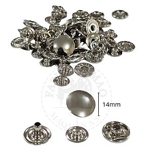 Botão Colchete de Pressão Nº14 Niquel 14mm com 50 unidades