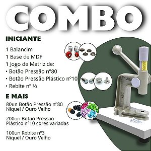 Combo Balancim Kit Iniciante – Matrizes + Botões + Rebites + Base MDF