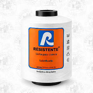 Linha de Bobina Cor Branco 15.000 Metros Resistente 100% Poliéster Tex 150 para Máquinas de Bordado e Costura