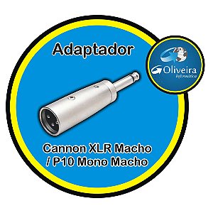 ADAPTADOR PLUG P10 MONO METAL X CANNON XLR MACHO - ADAP0032