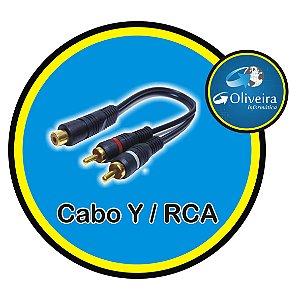 CABO Y RCA 1 FEMEA X RCA 2 FEMEA PLUG RETO 20CM PRETO - STORM - CBAY0004