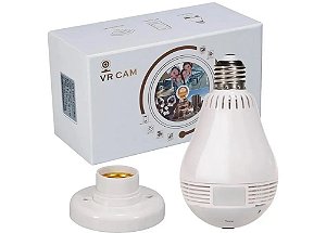 Camera Espia Lampada V380 VR CAM Wifi Panoramica 360 de Segurança 720p HD