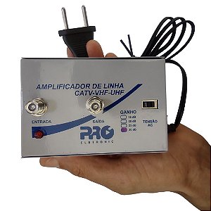 Amplificador de Linha para Antena TV PQAL-3000 30dB - Proeletronic