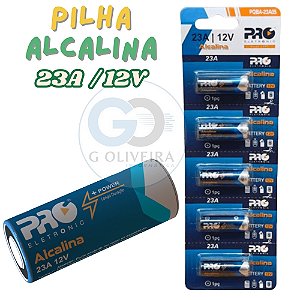 Pilhas Bateria 23A 12V Alcalina 1 Cartela C/ 5 Unidades Proeletronic