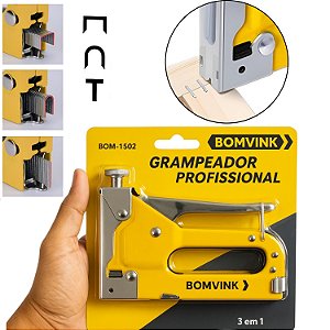 Grampeador Profissional Madeira Estofado Tapeçaria manual de pressão Aço Ajustável Bomvink BOM-1502