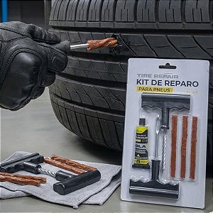 Kit Reparo Pneu Remendo Furo Moto Carro + Refil Macarrão