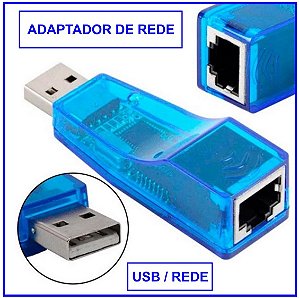 Adaptador Placa de Rede USB Lan Externa AZUL Ethernet 10/100