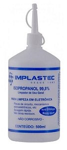 Álcool Isopropílico 500ML Implastec 99.8% Limpeza em Eletrônicos
