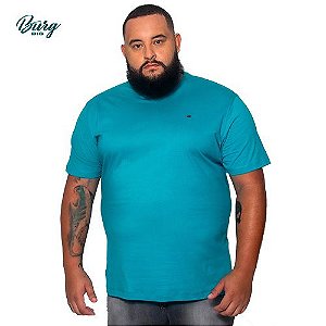 Camiseta Gola em V Plus Size - Algodão com Elastano