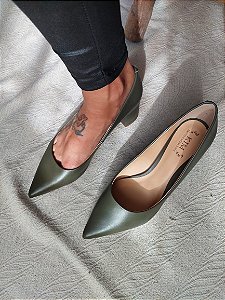 SCARPIN JULIA VERDE MILITAR SALTO 5CM
