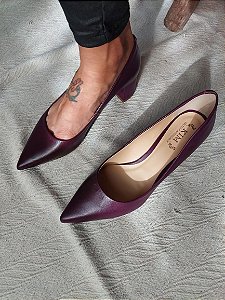 SCARPIN JULIA VERDE ROXO SALTO 5CM