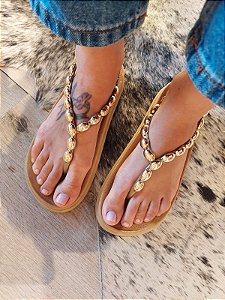 PAPETE FLAT LUIZA DOURADA
